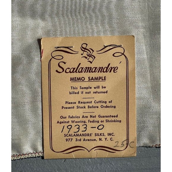MCM Fabric Cream White Mid-Century Cotton Silk Scalamandre Sample Sewing Supply - Picture 3 of 9